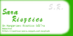 sara risztics business card